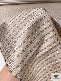 Circle Lattice Silk Necktie Jacquard Brocade - Beige / Greys / Light Grey