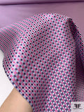 Dot Grid Silk Necktie Jacquard Brocade - Dusty Rose / Magenta / Purple
