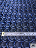 Circular Link Silk Necktie Jacquard Brocade - Blues / Black