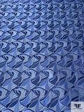 Abstract Silk Necktie Jacquard Brocade - Shade of Blue