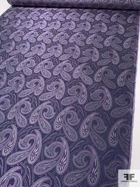 Paisley Silk Necktie Jacquard Brocade - Shades of Purple | FABRICS