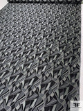 Abstract Silk Necktie Jacquard Brocade - Shades of Grey / Black