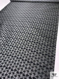 Cubic Triangles Silk Necktie Jacquard Brocade - Grey / Black