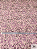 Paisley Quadrants Printed Cotton-Silk Voile - Pink / Orchid Purple / Plum / Nude