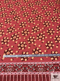 Anna Sui Floral-Inspired Printed Cotton Lawn Panel - Deep Coral / Marigold / Dark Brown / White