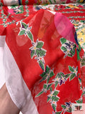 Sunshine State Printed Soft Silk Gauze-Chiffon Panel - Red / Green / Yellow / Hot Pink / White