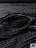 Pleated Silk Crepe de Chine - Black