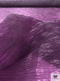 Anna Sui Italian Novelty Pleated Metallic Organza - Mardi Gras Purple