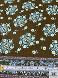 Anna Sui Floral-Inspired Printed Cotton Voile Panel - Army Green / Baby Blue / Light Mint / Dusty Purple