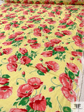 Floral Printed Cotton Lawn - Yellow / Green / Pinks
