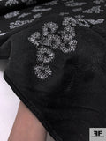 Lela Rose Floral Embroidered Poly-Cotton Knit - Black / Off-White