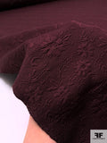 Lela Rose Italian Floral Jacquard Woven-Look Polyester Blend Knit - Burgundy