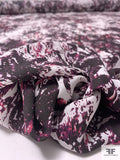 Abstract Printed Silk Georgette - Plum / Eggplant / Magenta / Off-White