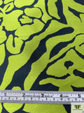 Animal Pattern Inspired Reversible Zibeline Mikado - Lime Green / Navy