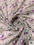 Nursery Birds Printed Cotton Voile - Grey / Orchid / Black / Off-White