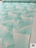 Mirror Illusion Printed Fine Cotton Voile - Aquamarine / Off-White