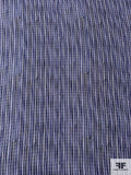 Ditsy Dots Printed and Shadow Striped Cotton-Silk Voile - Purple / Black / White