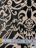 Regal Textured Brocade with Glossy Finish - Black / Beige