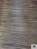 J Mendel Italian Glam Foil Printed Pleated Tulle - Black / Gold / Pink
