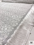 J Mendel Fringe-Based Heavily Embroidered and Sequined Novelty - White / Silver