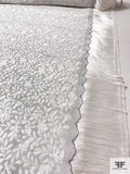J Mendel Fringe-Based Heavily Embroidered and Sequined Novelty - White / Silver