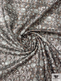 J Mendel Fine Sequins in Geometric Pattern on Tulle - Dark Grey / Light Grey