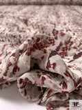 Snakeskin Inspired Printed Silk Crepe de Chine - Tan / Brown / Brick / Cream