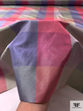 Plaid Yarn-Dyed Silk Taffeta - Purples / Pinks / Greys