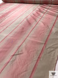 Vertical Striped Yarn-Dyed Silk Taffeta - Dusty Pinks / Beige
