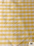 Gingham Check Yarn-Dyed Silk Shantung - Antique Yellow / Off-White