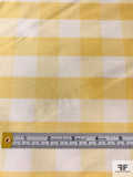 Gingham Check Yarn-Dyed Silk Shantung - Antique Yellow / Off-White