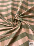 Gingham Check Yarn-Dyed Silk Shantung - Light Blush / Antique Sage