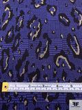 Cheetah Glen Plaid Heavy Rayon Knit with Lurex Detailing - Purple / Black / Gold