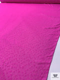 Circle Pattern Burnout Polyester Chiffon with Lurex Pinstripes - Hot Pink