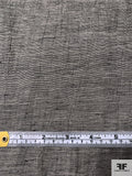Crinkled Linen Look Poly-Cotton - Light Taupe / Black