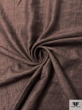 Crinkled Linen Look Poly-Cotton - Chestnut Brown