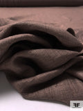 Crinkled Linen Look Poly-Cotton - Chestnut Brown
