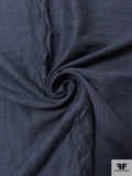 Crinkled Linen Look Poly-Cotton - Earthy Navy