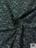 Italian Abstract Textured Brocade - Green / Army Green / Navy