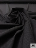Italian Micro Windowpane Wool Suiting - Darkest Grey