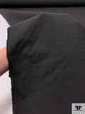 Italian Micro Windowpane Wool Suiting - Darkest Grey