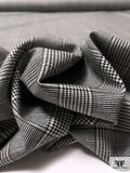 Italian Glen Plaid Wool Suiting - Black / Off-White