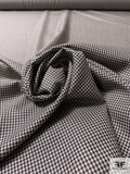 Italian Small Gingham Check Silk and Wool Suiting - Black / Champagne