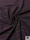 Ethnic Striped Wool Blend Suiting - Black / Red / Pink / Beige