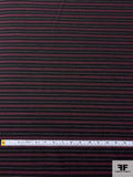 Ethnic Striped Wool Blend Suiting - Black / Red / Pink / Beige