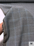 Italian Plaid Traditional Suiting - Black / Off-White / Blue