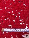 Pamella Roland Floral Heavy Guipure Lace - Red