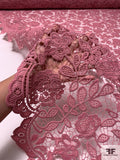 Pamella Roland Double-Scalloped Floral Guipure Lace with Light Cording - Dusty Rose