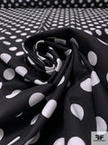 Polka Dot Printed Cotton Lawn - Black / White
