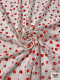 Blotch Printed Leaf Guipure Lace - Off-White